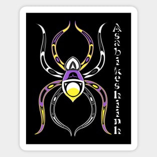 Asabikeshiinh (spider) Non-Binary Pride Magnet